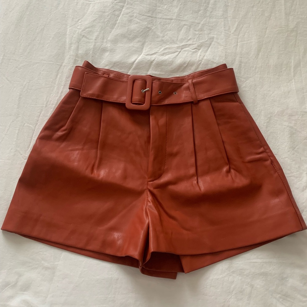 Zara faux leather high waisted shorts